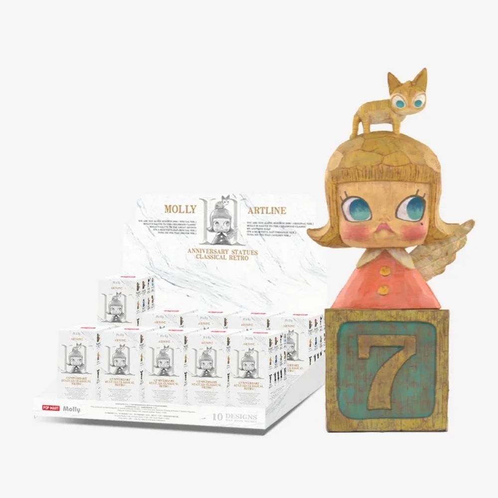 [NEW] POPMART MOLLY Anniversary Statues Classical Retro Artline Blind Box